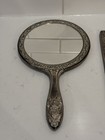 Silver Plated Vanity Set Vtg Hand Mirror Hair Brush Comb Victorian Art Nouveau
