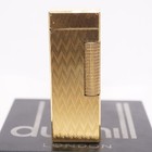 Dunhill Rollagas Lighter Gold Chevron Pattern-ultrasonically Cleaned_working