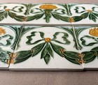 Belgium  Antique Art Nouveau Majolica 6 Tiles Set C1900