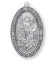 Large Sterling Silver Saint St Michael Medal Necklace Pendant W  Box   Chain