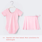 Girls Ballet Leotard Tights Skirt Combo Toddler Dance Dress With Ruffled Sleeves