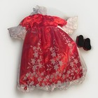New 18    Handmade Red Sparkled Lace Dress For American Girl Doll 2-pcs   ag 