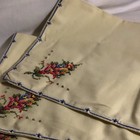 Set Of 4 Vintage Cross Stitched Napkins  16x16