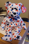Ty Beanie Baby Red  White   Blue The Bear 8 5  New - Free Shipping - Box-5