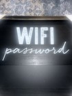 Outus Wooden Wifi Pattern Password Sign Chalkboard Style Board White 