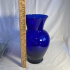 Large Vintage Deep Cobalt Blue Glass Vase 11    Tall No Chips No Scratches