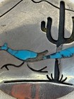 Vintage Native American Sterling Silver Turquoise Roadrunner Pendant Pin As-is