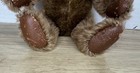 Vintage Original Steiff Dark Brown Mohair Teddy Bear With Leather Paws