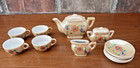 Childs Tea Party Dishes Vintage Toy Tea Set Peach Luster Butterfly Flowers Japan