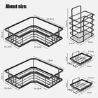 5-pcs Shower Caddy Adhesive Bathroom Organizer No Drilling Wall Mounted Rack