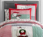 Pottery Barn Kids  peanuts Holiday  Twin Quilt   Std Sham  christmas  Snoopy
