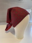 Vintage 70s Dark Red Print Head Scarf Bandana