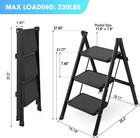 3 Step Ladder  Folding Step Stool For Adults  Lightweight Aluminum Step Ladder 