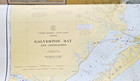 Vintage 1964 44  X 34  Nautical Chart map Of Galveston Bay And Approaches