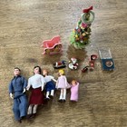 Vintage Dollhouse Dolls Family Christmas Miniatures Lot