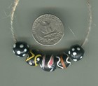 African Trade Beads Vintage Antique Venetian Old Glass Beads Black Fancy