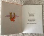 Unused Thanksgiving Turkey Pumpkin Leaf Vtg Greeting Card 1960s 1970s Norcross
