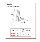 4-hole 45   Closed Corner Angle Unistrut B-line Channel  467845 P1186 Zinc  eg