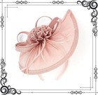 Women Fascinator Hats Tea Party Hat Vintage 1 Pc  Light Pink Feather Flower