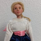 Hand Crafted Doll Resin Head Feet Hands Moleskin Body Wool Hair Satin Skirt