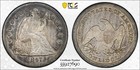 1847 Seated Liberty Dollar Pcgs Xf45 Deep Smokey Leaden Grey Halo On The Obverse