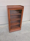 Antique Rustic Art Deco Wood Bookcase Bookshelf Cabinet W Glass Door