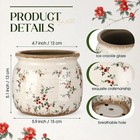 Ninehaoou Vintage Planter Large Ceramic Plants Pot Beige Red Floral Pot
