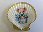 Teddy Bearly Can Wait Scallop Shell Ring Dish Baby Shower Favor Gift - Set Of 12