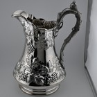 Rare Woodward   Grosjean Coin Silver Repousse Water Pitcher Boston C1840 s Bird