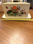 Vintage Mushroom Ransburg Mushroom Cake Carrier Metal Tin With Lid Mcm Retro