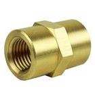 Five 1 4  Npt Female Solid Brass Pipe Unions Adapter Fitting Wog Solid Connector
