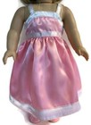 Doll Clothes 18  Dress Sundress Pink White Satin Fits American Girl Dolls