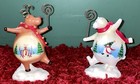 Russ   Berrie Polar Bear   Reindeer Moments Of Wonder Figurine Photo card Holder