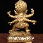 5  Old Tibet Buddhism Bronze Brass 6 Arms Mahakala Wrathful Deity Buddha Statue