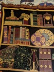 Vtg Goodwin Weavers Cotton Tapestry Fringe Blanket Library Book Shelf Sz 70 x50 