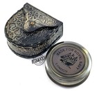 Antique Nautical Brass Compass Pocket Leather Case Vintage Calendar Sailor Gifts
