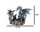 Narygos Blue Iceberg Mother Dragon With Baby Dragons Statue Home Decor Fantasy