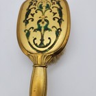 Vintage Gold Tone Vanity Hair Brush Gilded Decor Floral Filagree Retro Grandma