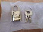 Louis Vuitton Padlock Lock  2 Key Brass Shinny Silver Number 315