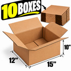 10 Boxes 15x12x10 32ect Corrugated Shipping Boxes   Cardboard Packing Cartons