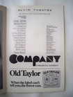 Company Playbill Stephen Sondheim    Dean Jones   Elaine Stritch Orig Cast Nyc