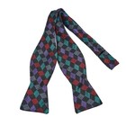 R Hanauer Bow Tie Cummerbund Set Red Purple Teal Geometric Silk Self-tie Usa