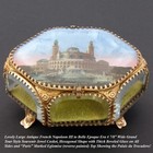 Antique French Grand Tour Style Souvenir Casket  Beveled Glass   Eglomise Scene