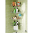Adjustable Corner Shower Caddy 4-tier Tension Rack Rustproof Space Saver New