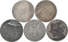 Lot Of 5 Worse Than Cull Morgan Or Peace  5 Face Bullion 90  Silver
