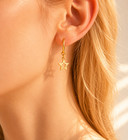 Star Charm Huggie Hoop Earrings Women 18k Gold Dainty Waterproof Cutout