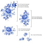 Delft Blue Rose Floral Spray Overglaze Waterslide Ceramic Decals