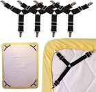 4pcs Triangle Bed Sheet Holder Adjustable Fasteners Suspenders Gripper Elastic