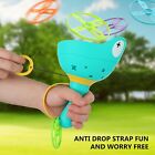 Flying Disc Launcher Toys Fun Family Outdoor Game Toys 2 Launchers With12 Discs