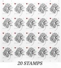 100 Forever Stamps Postage 5 Sheets        Wedding        Vintage Rose